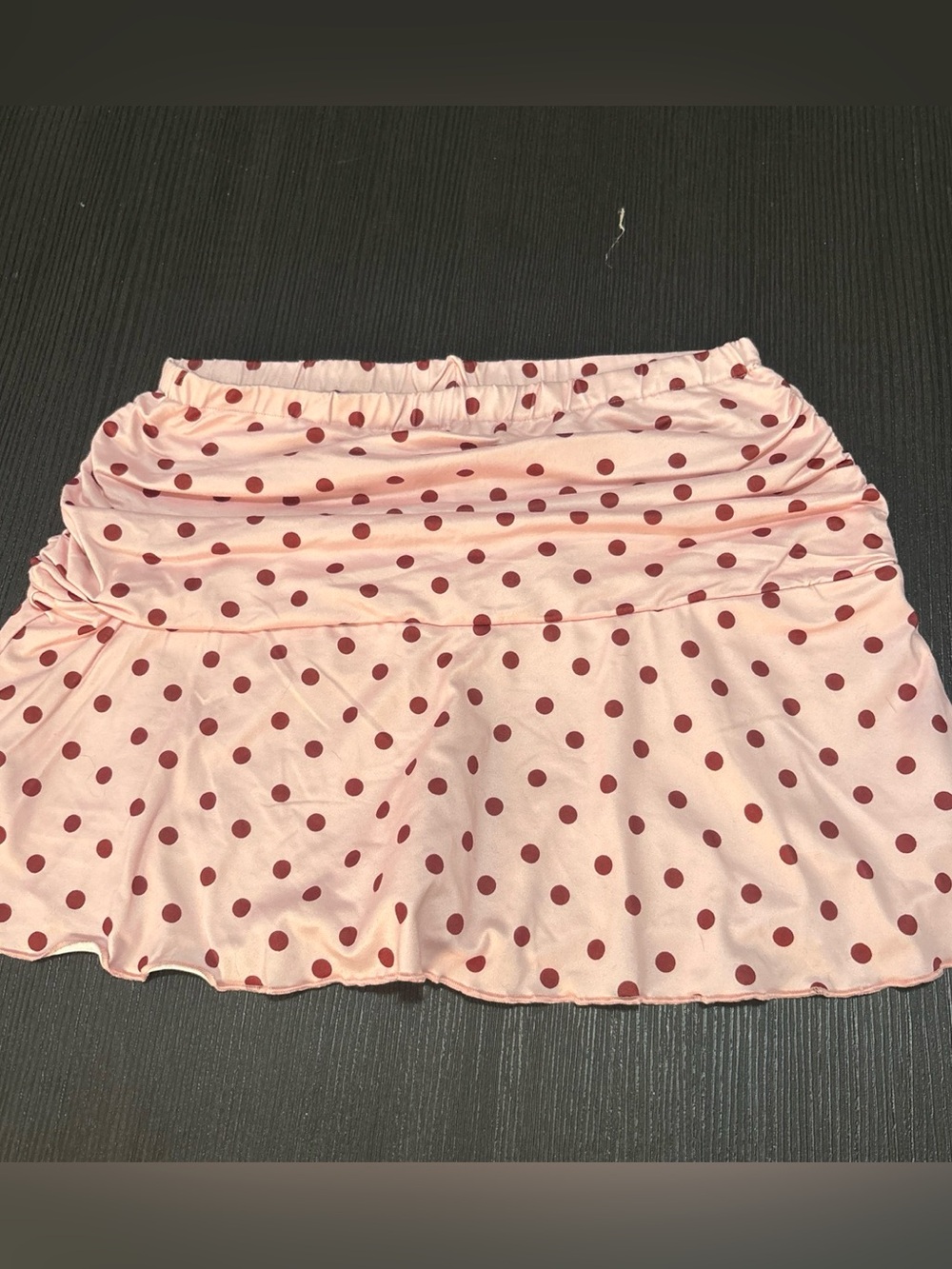 Women's Pink Polka Dot Skirt with Red Dots